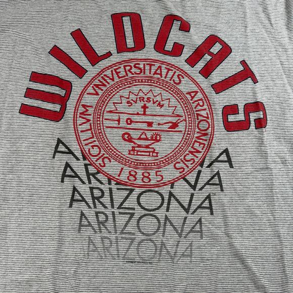 Vintage University of Arizona wildcats striped t-shirt size large made in USA - Picture 2 of 7